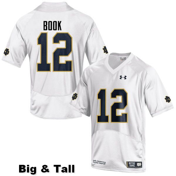 Men's NCAA Notre Dame Fighting Irish #12 Ian Book Stitched College Under Armour Authentic White Big & Tall Football Jersey SI10U55OT